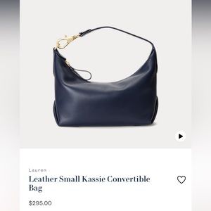 Ralph Lauren Kassie bag in navy blue.